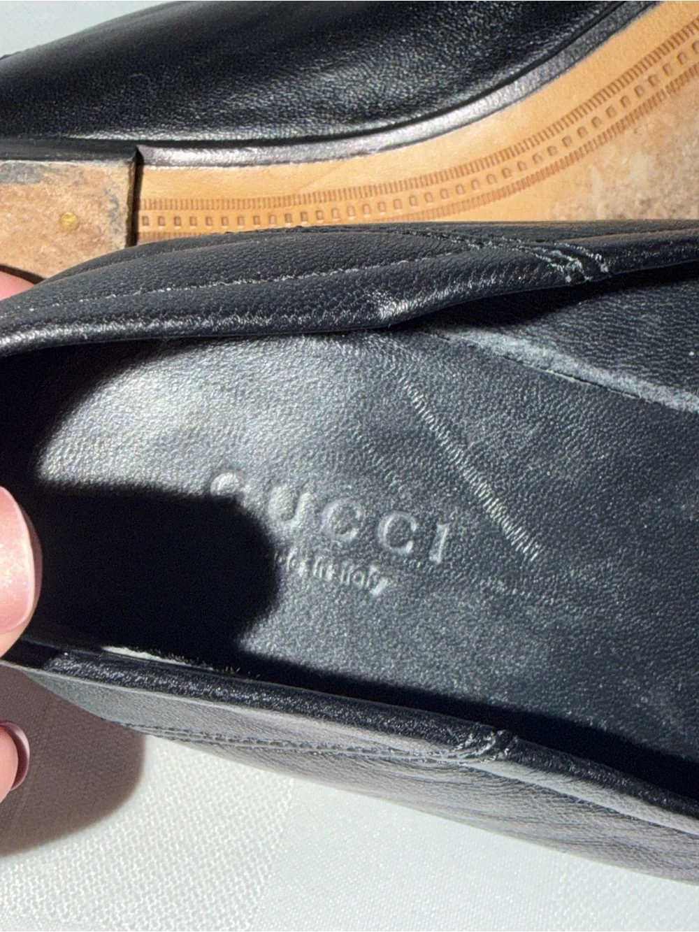 Sz 36.5 6.5 Gucci Brixton Black Leather Horsebit Loafers